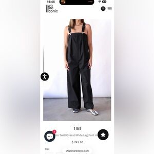 Tibi Black Wide-Leg Jumpsuit